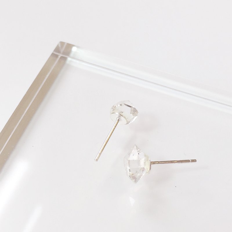 / Mio / Herkimer Diamond 925 Sterling Silver Earrings - Earrings & Clip-ons - Semi-Precious Stones Transparent