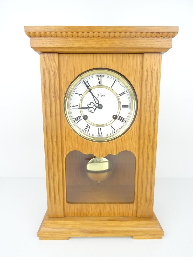 Antique Vintage JEKA Mantel Clock shelf Bracket 8 day (Junghans Hermle era) - Clocks - Wood Brown
