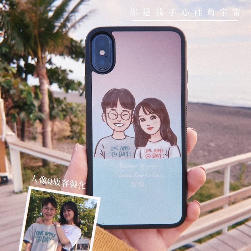[Free shipping] first love hand-painted shell Q version draw your commemorative gift any model can be customized - เคส/ซองมือถือ - วัสดุอื่นๆ 