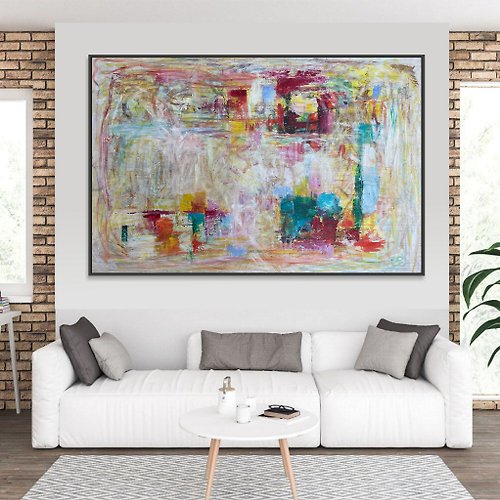Watercolor Style Acrylic Painting On Canvas Abstract Wall Art