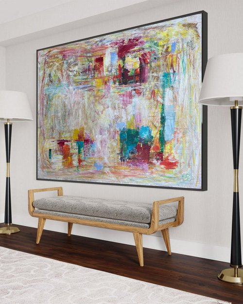 抽象風景画の原画　絵画　キャンバスアート　現代アート 真作 アート 絵画 原画 抽象画 風景画 キャンバス 作品証明書