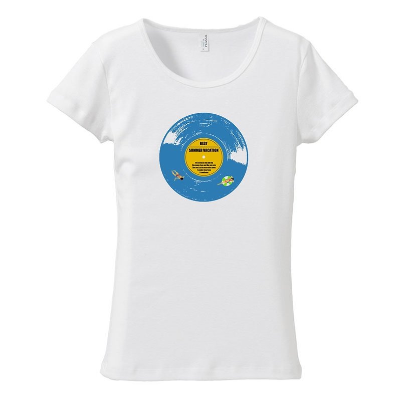 レディースTシャツ / Endlessly enjoyable summer - T 恤 - 棉．麻 白色
