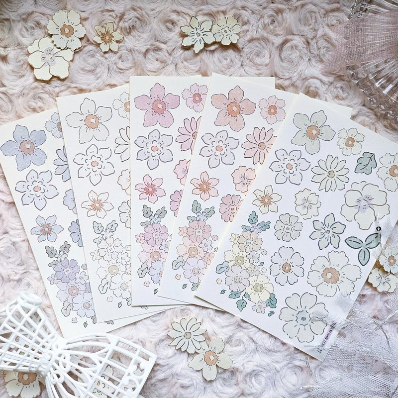 Spring Wind Flower Paper Stickers - สติกเกอร์ - กระดาษ 