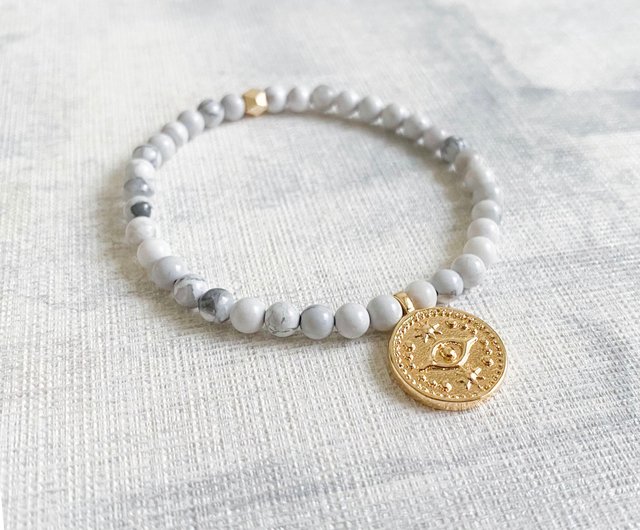 聖飢魔II 天然石ブレスレット ホワイト 30周年 聖飢魔II 天然石