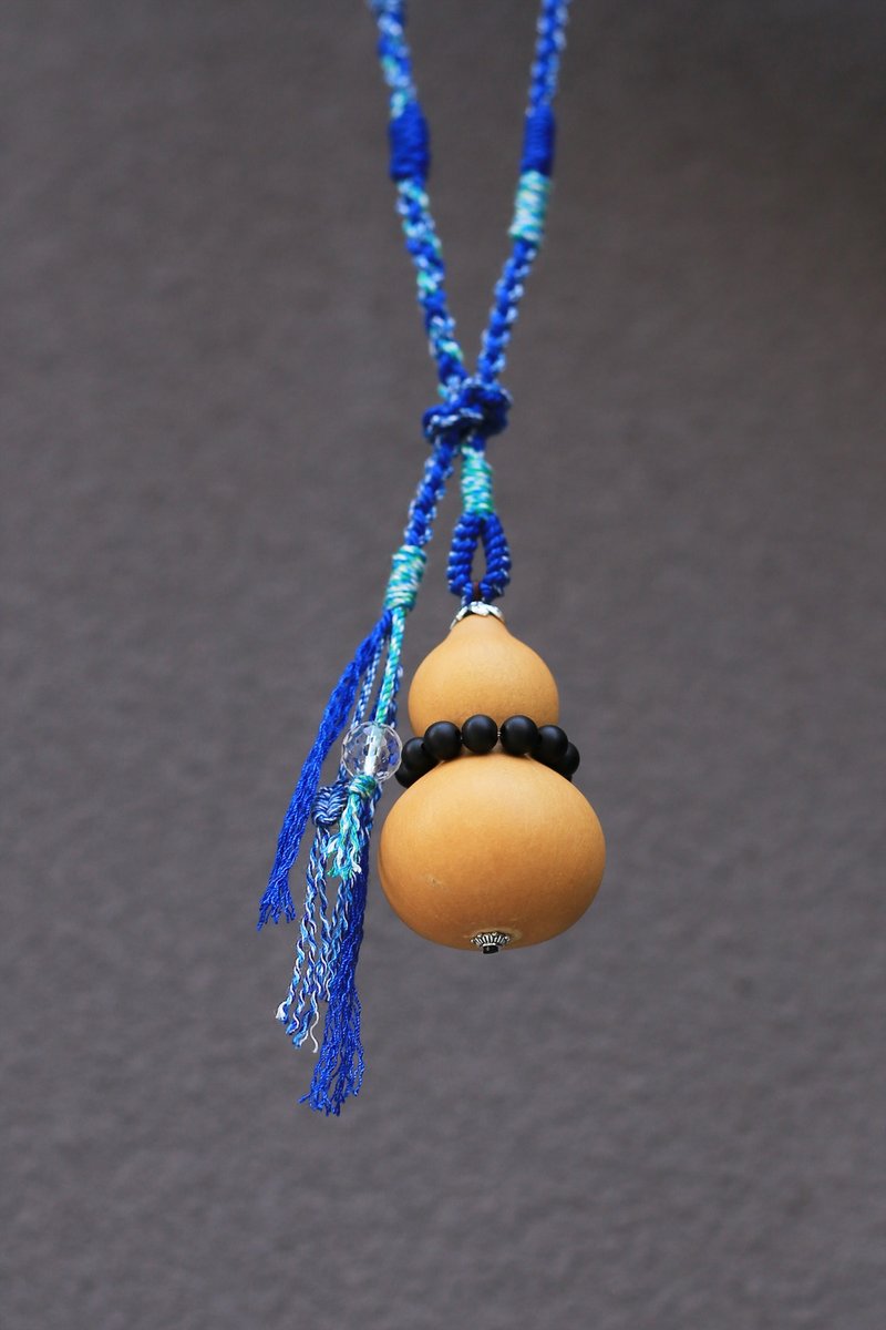 No.8-Original & Natural Small Gourd Pendant Necklace | Fully Handmade Tibetan Kumihimo| Good Luck and Blessings - สร้อยคอ - พืช/ดอกไม้ 