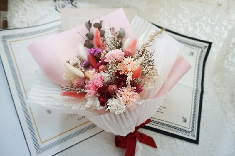 Not withered. Eternal flowers - Korean withered bouquet -*exchange gift*Valentine's Day*wedding*birthday gift * graduation - ตกแต่งต้นไม้ - พืช/ดอกไม้ สึชมพู
