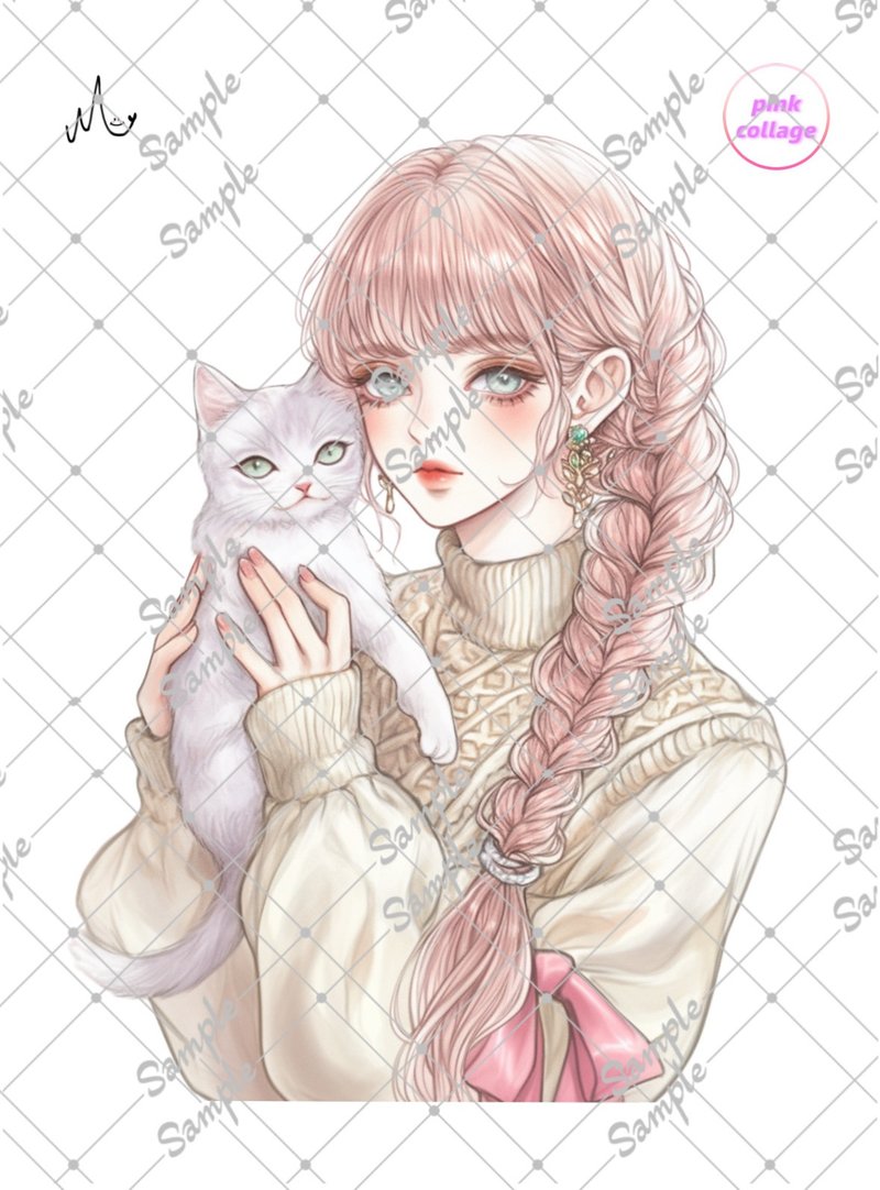 オリジナル人物ステッカー期間限定pinkシリーズ9月10日まで - 貼紙 - 紙 