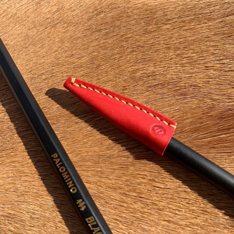 pencil case - กล่องดินสอ/ถุงดินสอ - หนังแท้ สีแดง