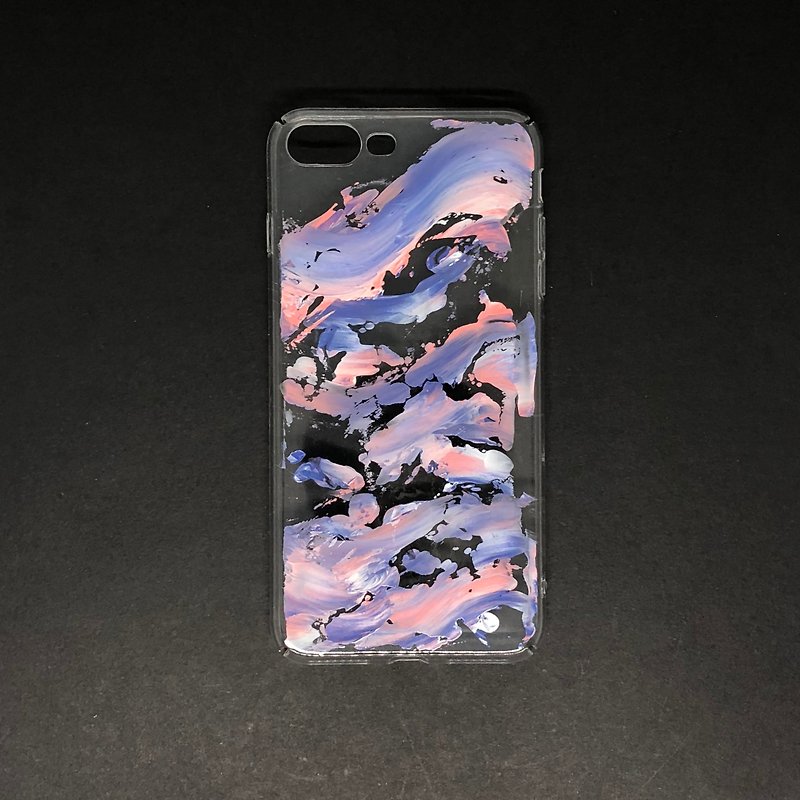 アクリル塗装抽象芸術の携帯電話シェル| iPhone 6 / 6S |レイジング - スマホケース - アクリル パープル