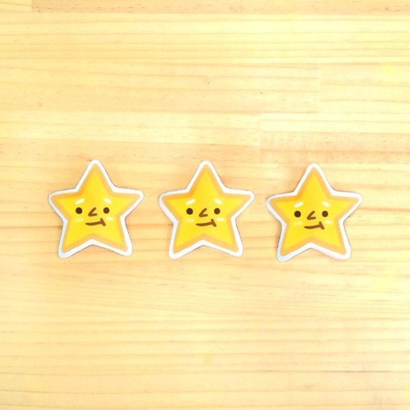 1212 design fun funny stickers everywhere waterproof stickers - cute star - Stickers - Paper Yellow