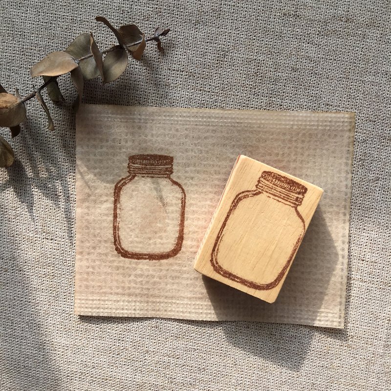 Hand- drawn stamp Collection bottle - Stamps & Stamp Pads - Wood Transparent