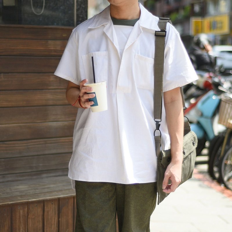 義大利公發海軍 M.M.I. 套頭衫 / Vintage 古著 歐洲軍裝 - 男夾克/外套 - 棉．麻 白色