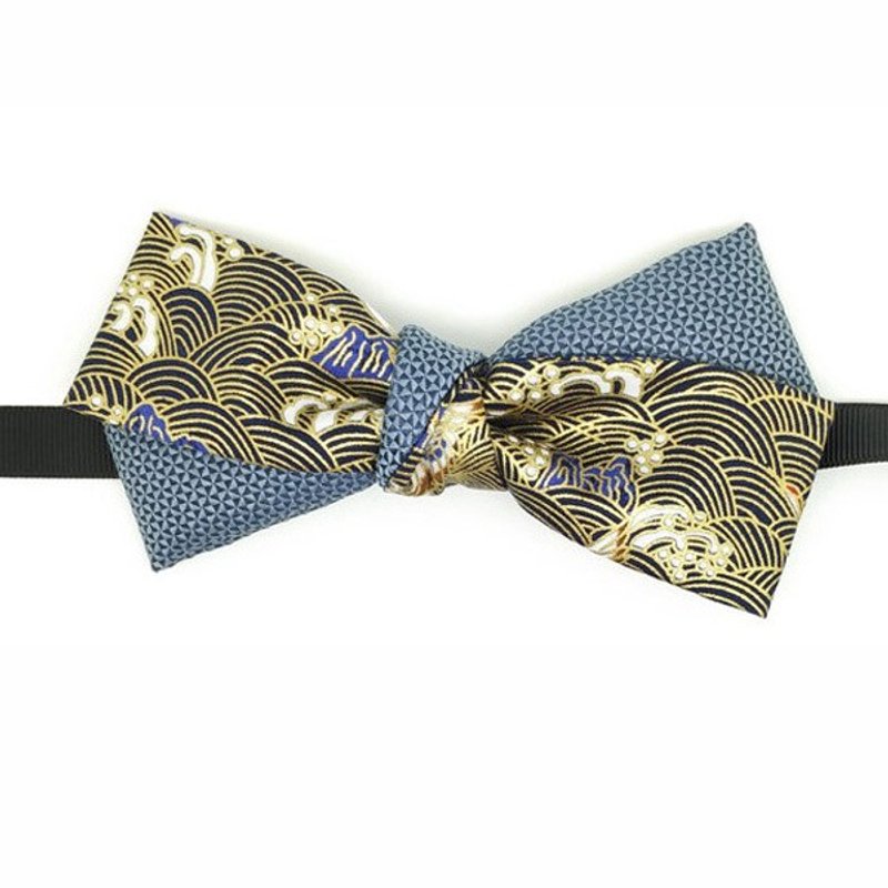 日本鶴領結, 藍色領結, Japanese pattern bow tie, 領結, - 領帶/領帶夾 - 聚酯纖維 藍色