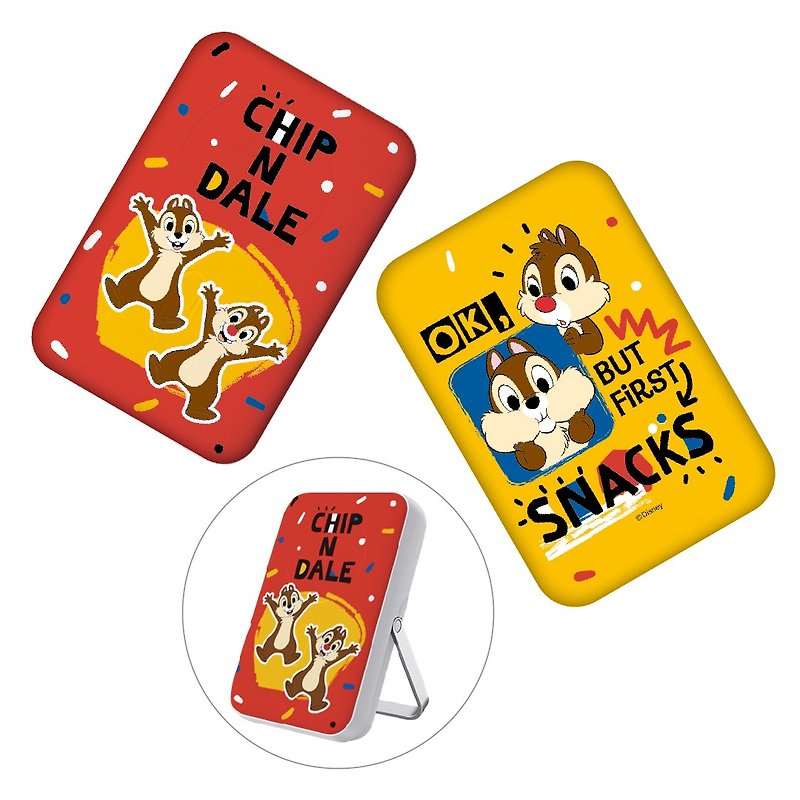 i-Smart-Disney-3-in-1 磁気パワーバンク-Steel Teeth と Dabi Chip 'n Dale - 充電器・USBコード - プラスチック オレンジ