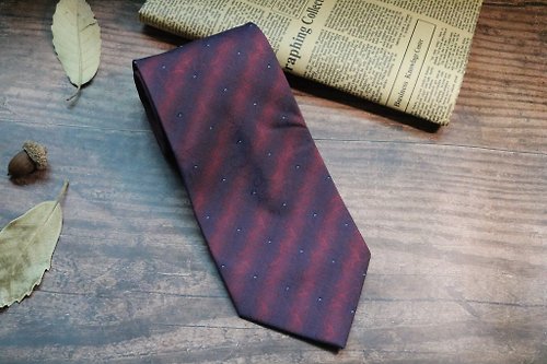 壞紳士 紅藍復古條紋領帶真絲商務型男necktie