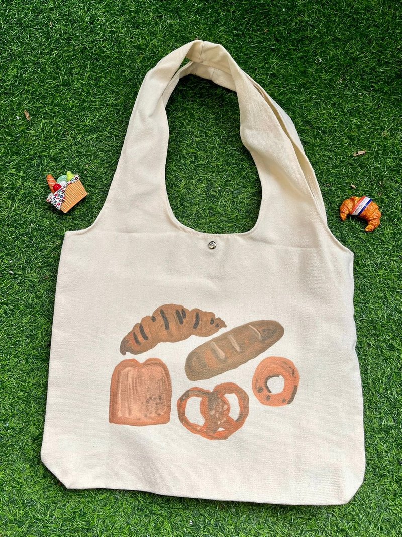 bread show original design illustration cultural and creative bag - กระเป๋าแมสเซนเจอร์ - วัสดุอื่นๆ 