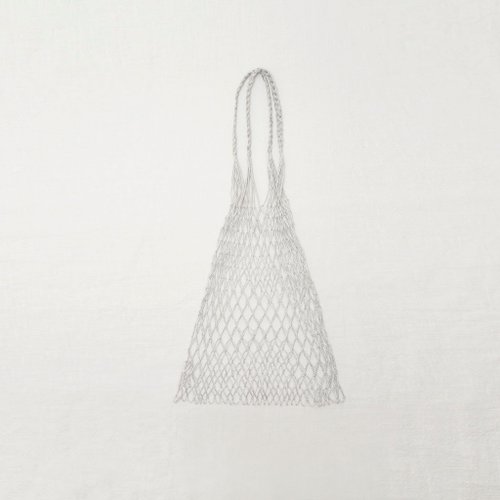 【島中冒険】手織り漁網バッグ（シルバー）