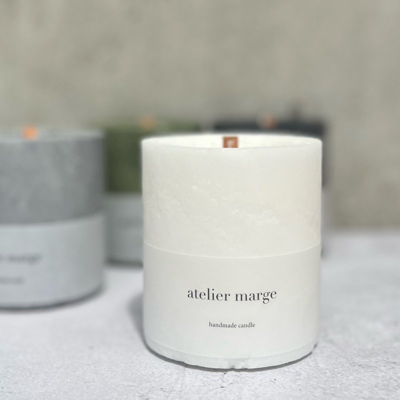 fragrance candle granité homme blanc - เทียน/เชิงเทียน - ขี้ผึ้ง ขาว