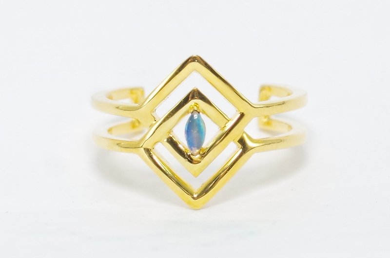 [Fruit Series Three: Dislocation] Opal 925 Silver Simple Ring - แหวนทั่วไป - โลหะ สีเงิน