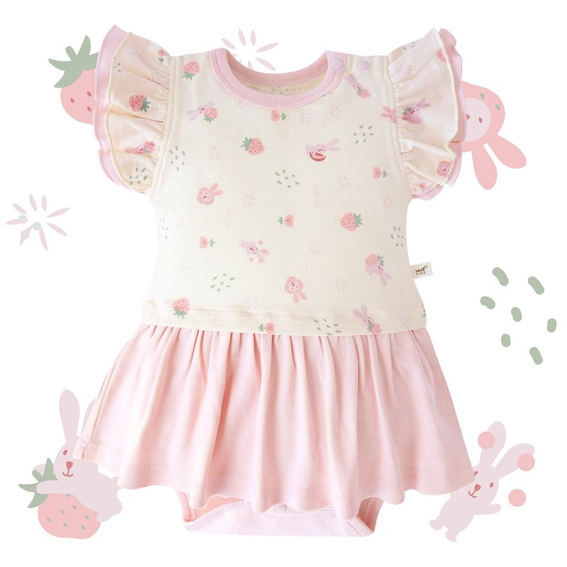 [SISSO Organic Cotton] Kiss the Sweet Rabbit Tencel Cotton Skirt Rabbit Outfit ML - Onesies - Cotton & Hemp White