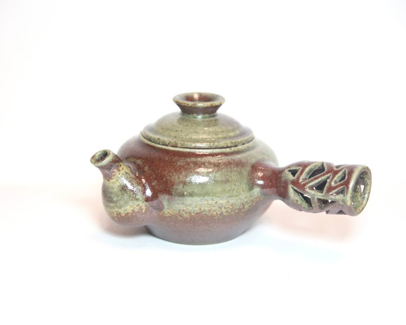 藏菁ㅣ還原燒鏤空側把壺 - 茶壺/茶杯/茶具 - 陶 