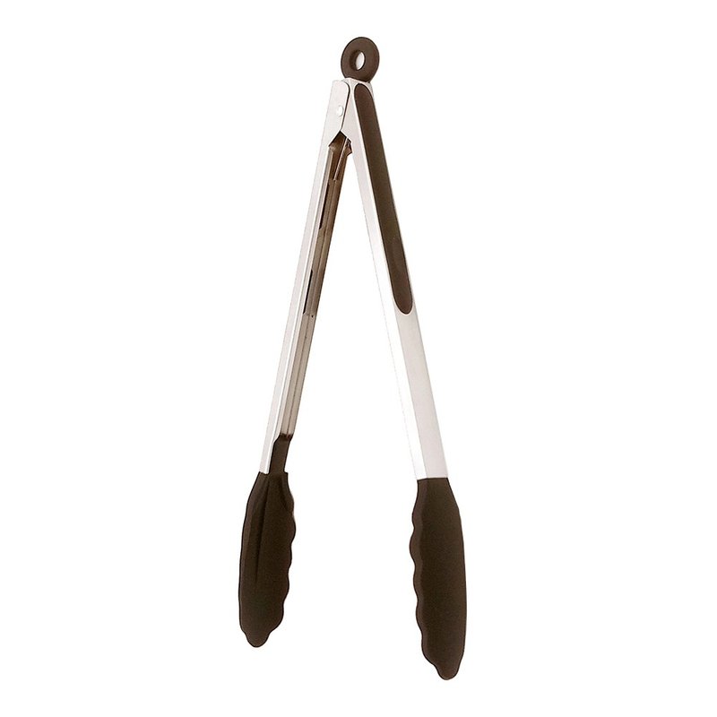 Dr. Cook Silicone Stainless Steel Locking Food Tongs 12 inch - Grey - เครื่องครัว - ซิลิคอน สีเทา