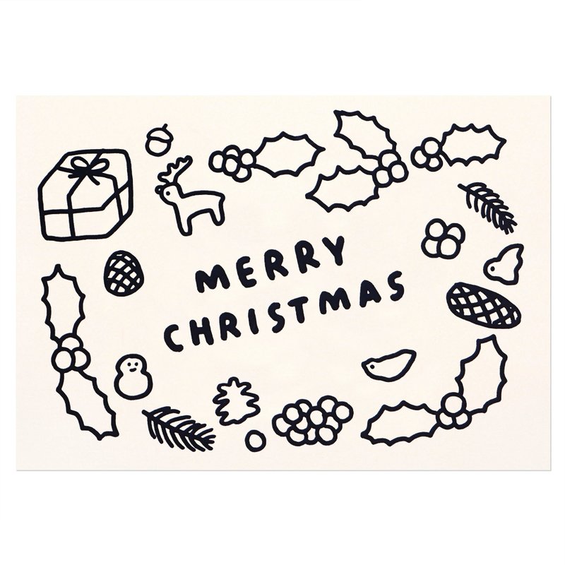 聖誕卡片 聖誕花圈 - 卡片/明信片 - 紙 
