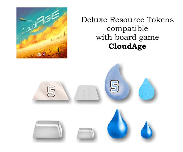 CloudAgeボードゲームと互換性のあるデラックスリソーストークン