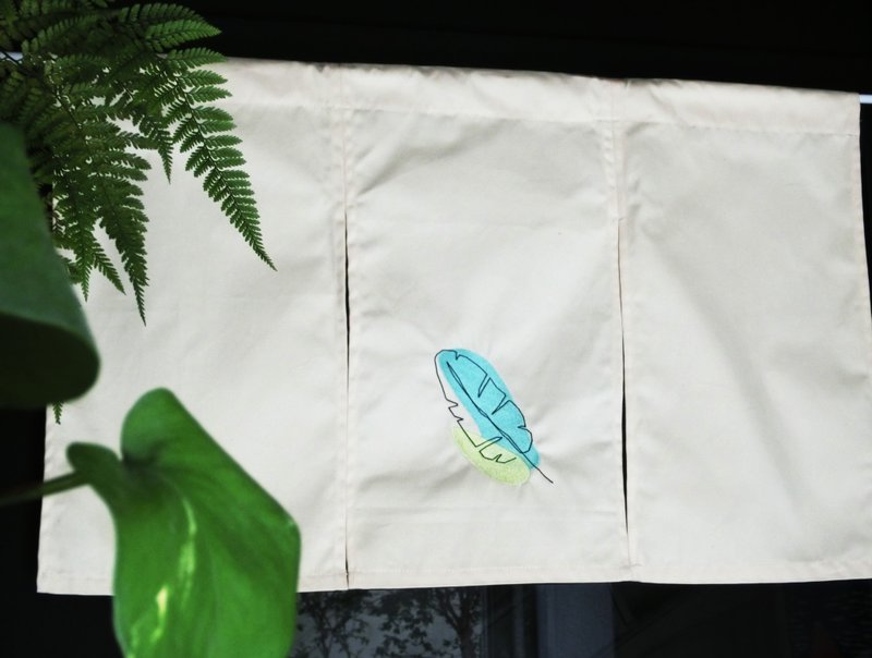 Embroidered door curtain (wrapped rod type) (canvas) __ Free shipping for home decoration Wenqing door curtain - Doorway Curtains & Door Signs - Cotton & Hemp 