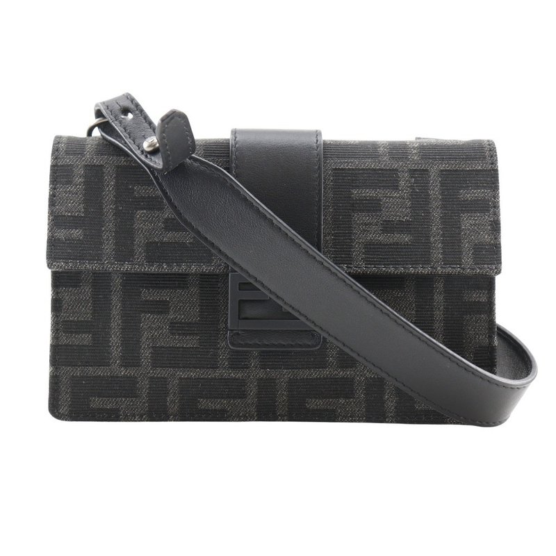 【日本直送】フェンディ FENDI マルスピオバゲット ショルダーバッグ 3WAY クラッチ 7M0295 ナイロンキャンバス × レザー 黒 メンズ【中古】 - 側背包/斜背包 - 尼龍 黑色