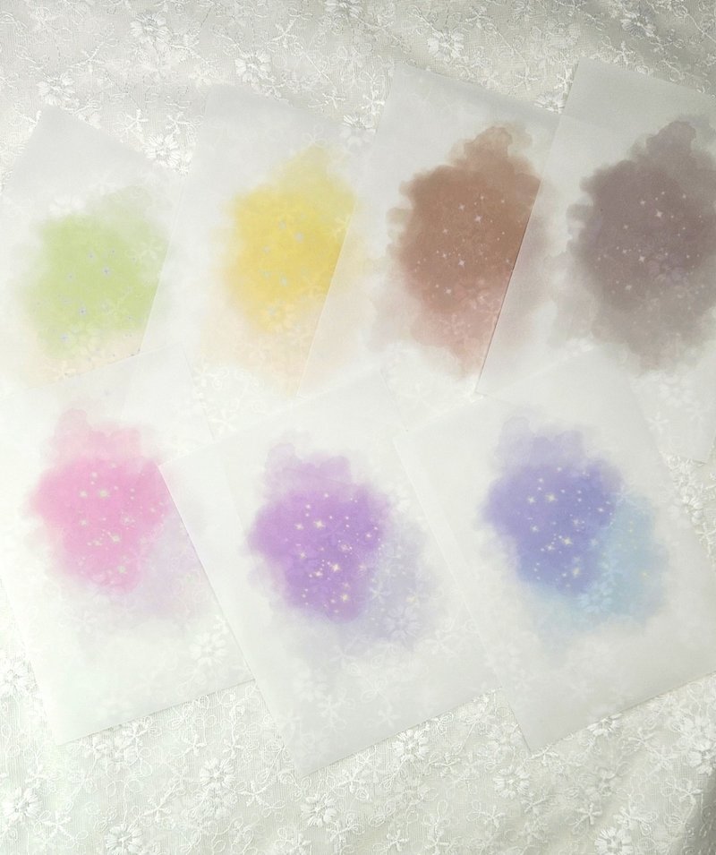 Palette Nebula Cloud Collage Tracing Paper Background - 便條紙/便利貼 - 紙 多色