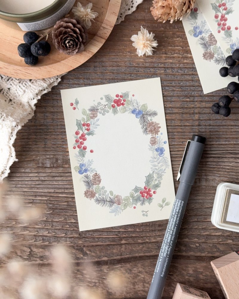 A7メモペーパー | 秋冬リース柄 - 其他 - 紙 