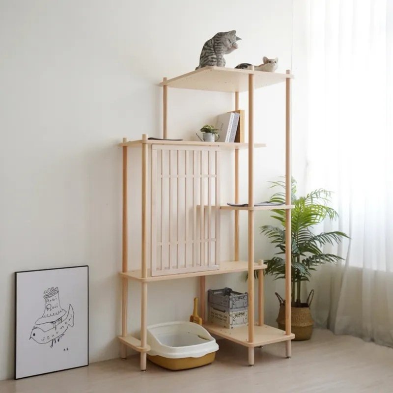 Bien Bien Cat Tree - terrace - Scratchers & Cat Furniture - Wood Khaki