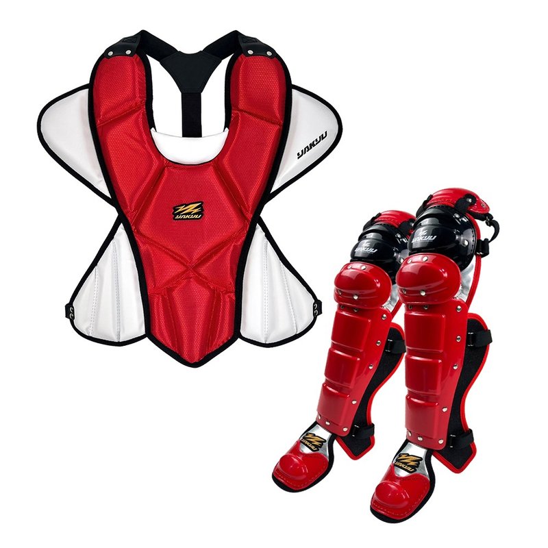 【YAKYU】Catchers Protector and Leg Protector - Red - Fitness Accessories - Plastic Red