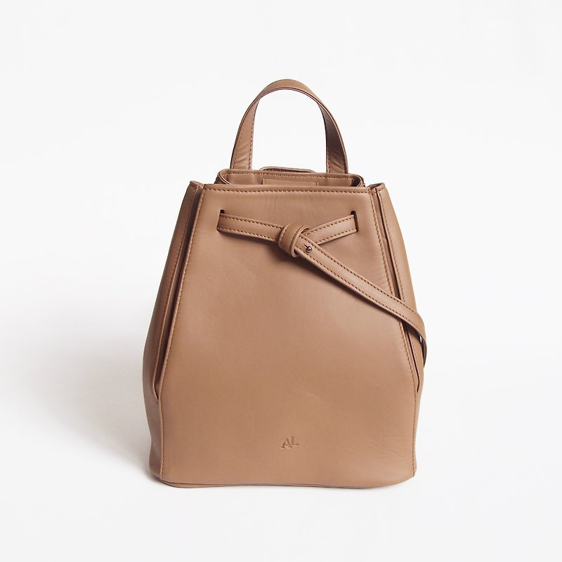 Tye Leather Backpack in Caramel - Backpacks - Genuine Leather Brown