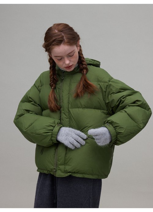 oddmaker odd maker90白鴨絨短款連帽羽絨服女廓形藏肉顯瘦保暖休閒短外套