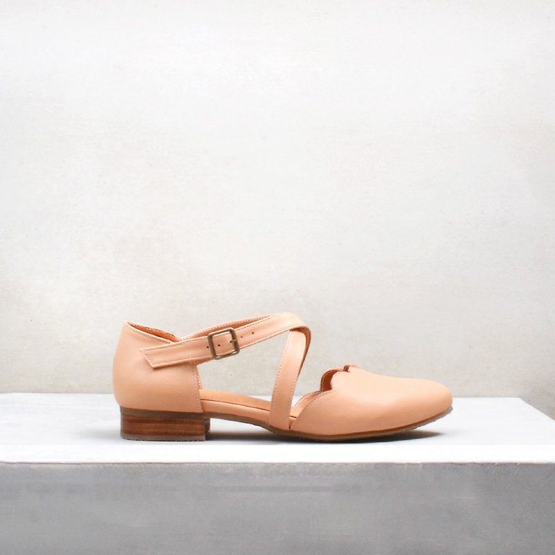 6605 Petal Handmade Sandals Powder Skin - Sandals - Genuine Leather Pink