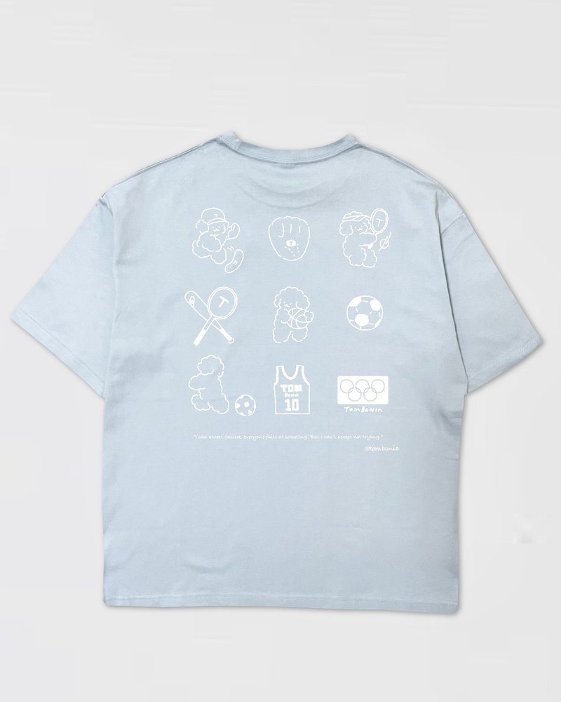 Sports T-shirts Light blue - 女 T 恤 - 棉．麻 藍色