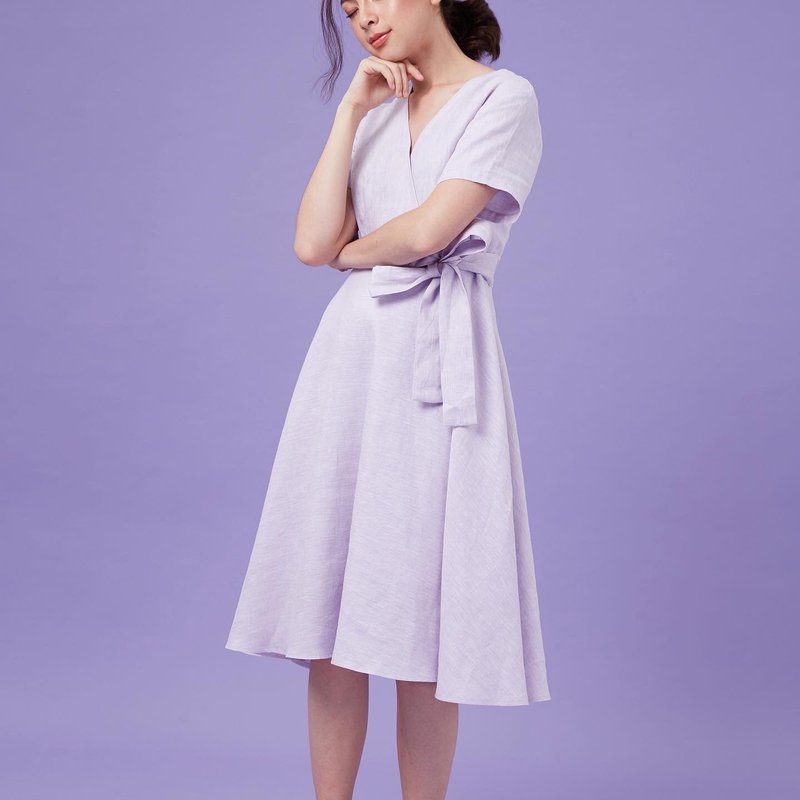 Homemade pancake dress (lavender) - 洋裝/連身裙 - 亞麻 紫色
