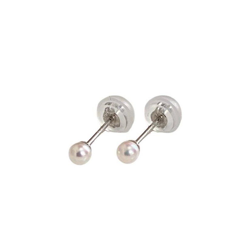 Akoya Pearl Stud earrings 2.5-3.0mm Platinum K18YG K10YG K10PG Made in Japan - ต่างหู - ไข่มุก ขาว