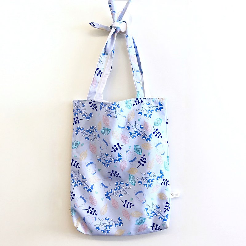 肥仔樂 TOTEFAT - M號 – 肥仔樂的的花花世界(粉藍) - 手袋/手提袋 - 聚酯纖維 多色