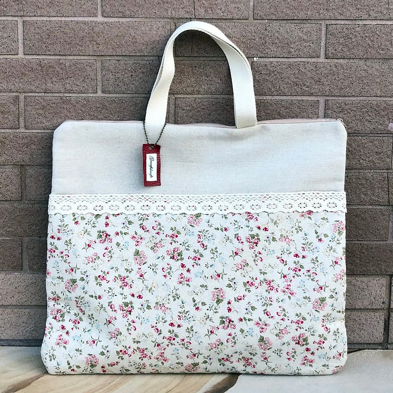 Gracefulcrafts-13 inch Macbook laptop computer bag with two front pockets (CB-4) - Laptop Bags - Cotton & Hemp Pink