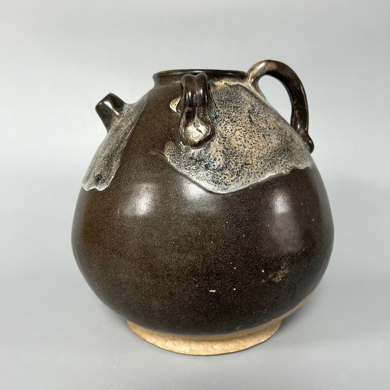 Tang Dynasty Glazed Double-Handled Flask - ของวางตกแต่ง - ดินเผา สีกากี