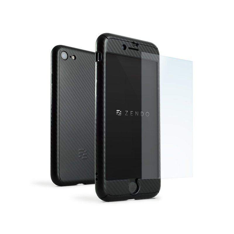 ZENDO iPhone 7專用 NanoSkin EX 全機包覆保護殼-碳纖黑 (4589903520014) - 其他 - 其他材質 黑色