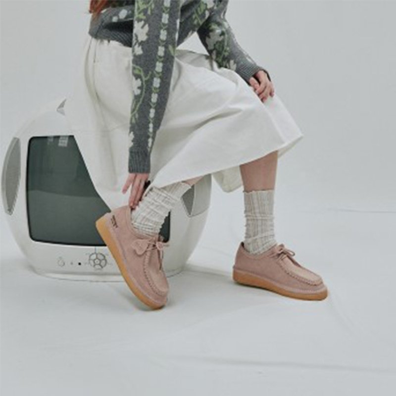 PRE-ORDER 韓國人手製 MACMOC Kanga cow leather shoes LIGHT PINK - Women's Leather Shoes - Other Materials 