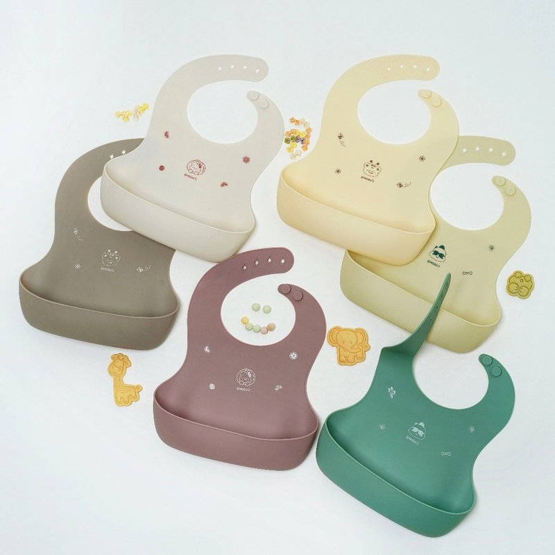 MODU'I China, Hong Kong and Taiwan Limited Edition Platinum Silicone Bib - จานเด็ก - ซิลิคอน หลากหลายสี