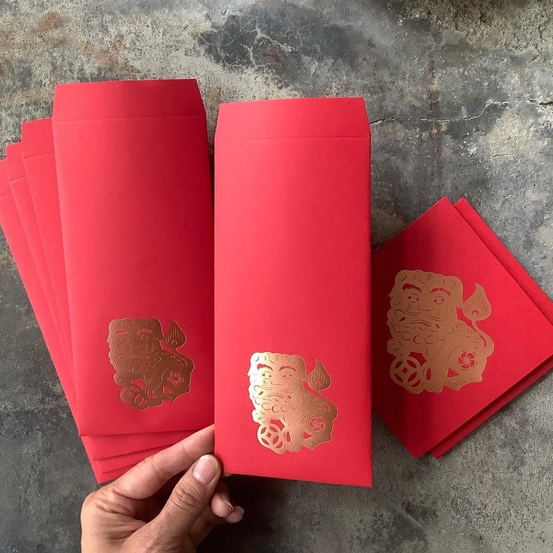 Lucky red envelopes for the Year of the Snake, 5 pieces/11cm square, 2 pieces/Xiangshi - ถุงอั่งเปา/ตุ้ยเลี้ยง - กระดาษ สีแดง