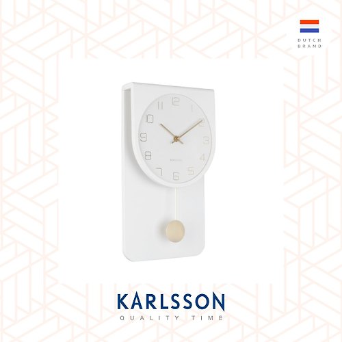 Ur Lifestyle 荷蘭Karlsson, Casa系列白色搖擺掛鐘Wall clock Casa pendulum
