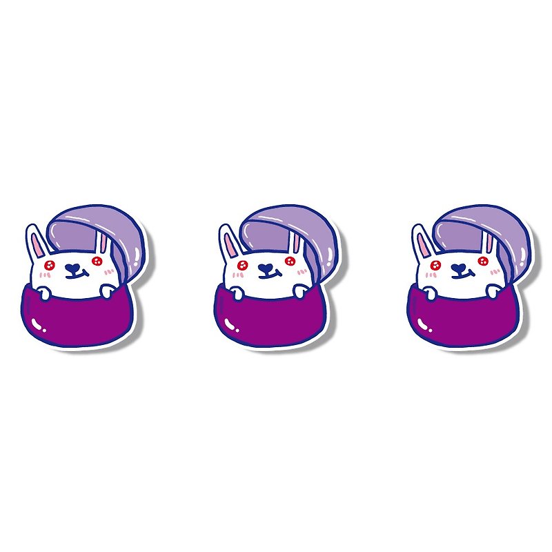 1212 Fun Design Funny Waterproof Sticker - Egg Series - Rabbit Egg - Stickers - Waterproof Material Purple