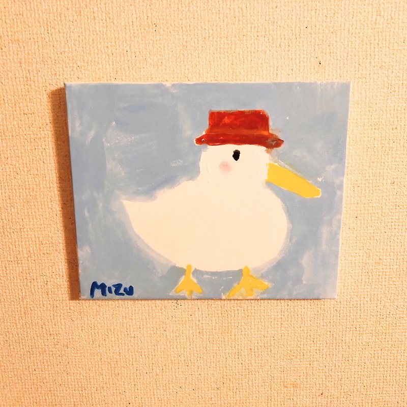 Original drawing, one-of-a-kind duck wearing a hat - โปสเตอร์ - วัสดุอื่นๆ 
